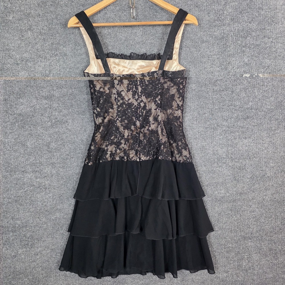 Vintage Y2K Jessica McClintock Dress SZ 6 Black Lace Corset Whimsigoth Milkmaid - Picture 5 of 9
